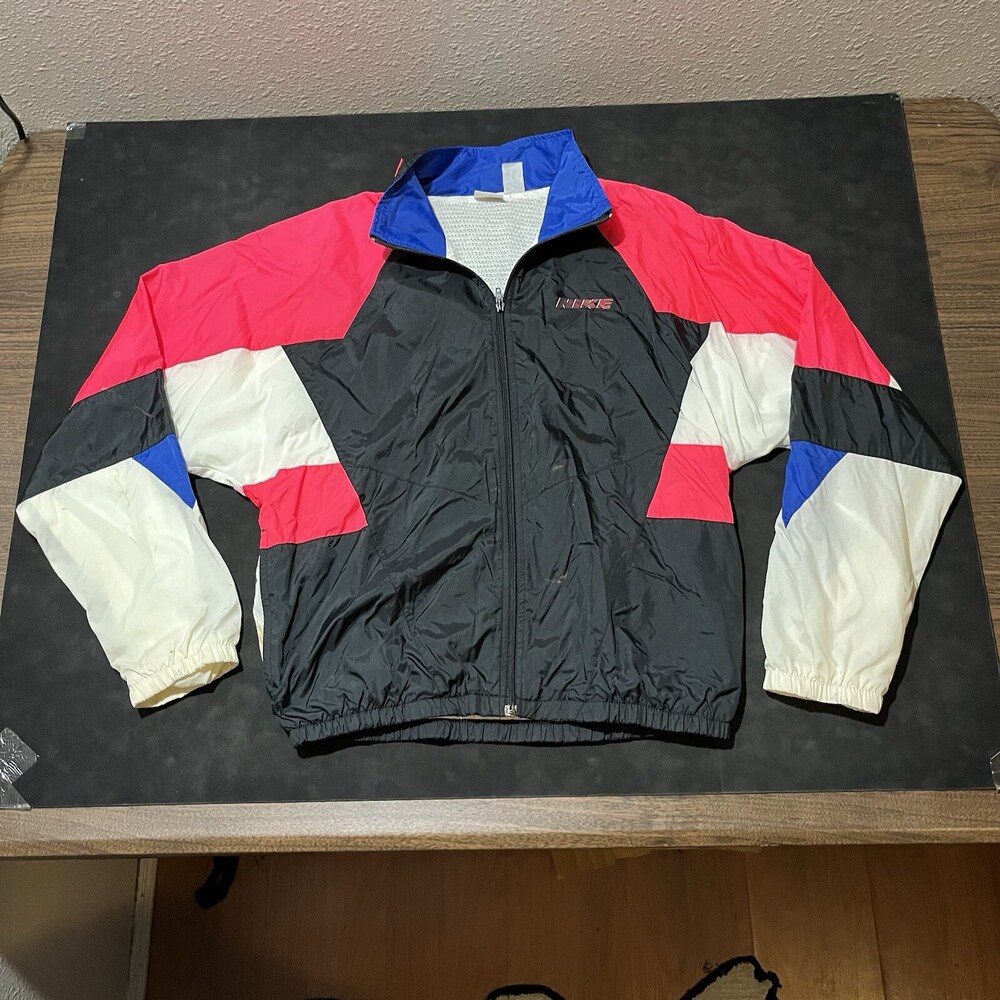 Nike Vintage Tennis Windbreaker Jacket Neon Pink 80s Disco Challege Court Agassi